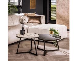 Salontafel set/2 slate driehoek - Leisteen