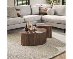 Salontafel set/2 XL driehoek Maya teak - Teak rust brown