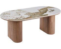Salontafel Sirius Goudbruin - Steen - Rechthoek - 120x60cm - Hoogte 43 cm