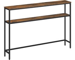 Salontafel – Smal model – 2 planken – Vintage bruin/Inktzwart