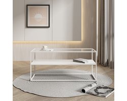 Salontafel Solund 102x43x46 cm staal wit mat