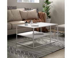 Salontafel Solund met plank 45x90x60 cm wit mat [en.casa]