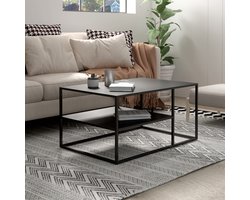 Salontafel Solund met plank 45x90x60 cm zwart mat [en.casa]