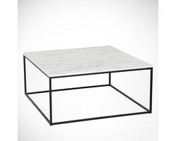 Salontafel - Stijlvol Zwart & Wit - 75x43x75cm - Duurzaam Melamine