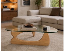 Salontafel - Tafel - Coffee Table - Eiken hout - Glas Tafel