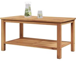 Salontafel Teakhout - Koffietafel Tuinmeubel - Woonkamer Terras - Textuur Oppervlak - 90 x 50 x 45 cm - Bruin