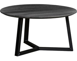 Salontafel Trio - Hout - Hout - Eiken/Zwart - 55 x 30 x 55 cm (BxHxD)