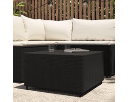 Salontafel Tuin - Buitenmeubel - Buiten Ontspannen - Weerbestendig Rotan - 50 x 50 cm - Zwart
