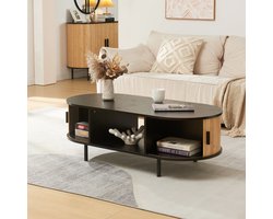 Salontafel Tvedestrand 120x55x40 cm zwart en naturel [en.casa]