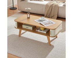 Salontafel Tysvær 100x50x40 cm naturel en cremewit [en.casa]