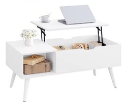 Salontafel - Uitklapbaar - Uitschuifbaar - Met Opbergruimte - Wit