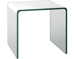 Salontafel van Gehard Glas Transparante Consoletafel met Antislip Glijders Geïntegreerde Glazen Bijzettafel Eenvoudig te Reinigen