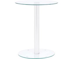 Salontafel van glas - Bijzettafel woonkamer - Moderne uitstraling geven - Gehard glas aluminium - 40 cm - Transparant