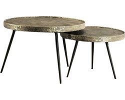 Salontafel Vera Set van 2 Metallic - Brons antiek