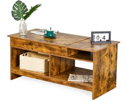 Salontafel verstelbaar - 50x110x50 cm - met opbergruimte - industrieel