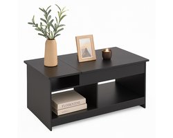 Salontafel verstelbaar - 50x110x50 cm - met opbergruimte - zwart