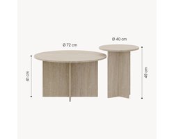 Salontafel Verummetka set van 2 travertijn [en.casa]
