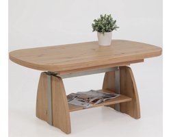 Salontafel Vienna 108/157x67x52/71 cm-artisanale eik