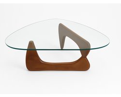 Salontafel - Walnoot - Hout - Glas - Coffee table - Tafel - PREMIUM