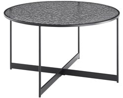Salontafel Wolga Zwart - Metaal - Rond - 80x80cm - Hoogte 45 cm