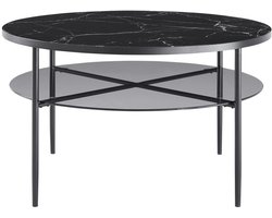 Salontafel Wolga Zwart - Metaal - Rond - 81x81cm - Hoogte 45 cm