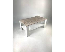 Salontafel - Woonkamertafel - Ontspannen wonen - Modern design - 100x57x43.5cm - Zandeiken wit