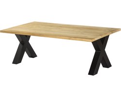 Salontafel x-poot mangohout 130cm lichtbruin Pato side table massief hout mango bijzettafel