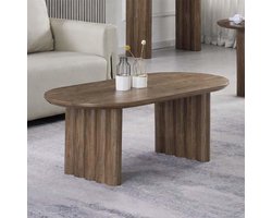 Salontafel Zafra - Koffietafel - Woonkamer Decoratie - Organisch Blad - 120 x 60 x 45 cm - Walnoot