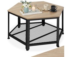 Salontafel Zeshoekig - Woonkamertafel - Woonkamer Inrichten - Industrieel Design - 865 cm - Houtdecor