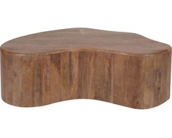 Salontafel Zina - Organische vorm - Mangohout - 107 x 80 cm - Japandi - Bruin - Koffietafel