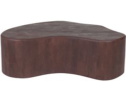 Salontafel Zina - Organische vorm - Mangohout - 107 x 80 cm - Japandi - Espresso - Koffietafel