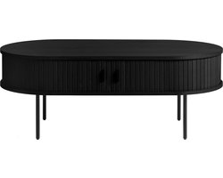 Salontafel Zwart - Eikenhout & Metaal - 60x120x45cm - Salontafel Nola Zwart - Giga Living