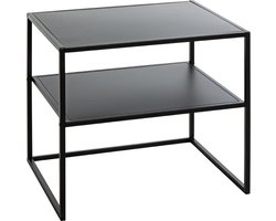 Salontafel – Zwart metaal zijdeglans – Nachtkastmodel – 50 cm breed, 40 cm diep, 45 cm hoog