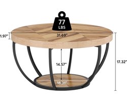 Salontafels - Bijzettafel - Tafel - Sidetable - Houtnerf en zwart
