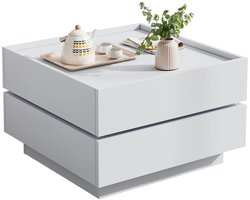 Salontafels - Salontafel Met Roterend Blad - Salontafel - Bijzettafel - Tafel - Sidetable - Eettafel - Tafels - Woonkamer - Keukentafel - Salontafel Met Opbergruimte - Salon Tafel - Tafeltje - Woonkamer Tafel - Woonkamer Tafeltje - Modern