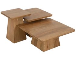 Salontafels set van 3 Trio Mango Warm Brown