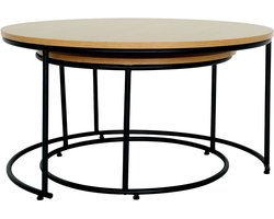 Salontafelset 2 delig salontafel uitschuifbaar "Wen" - Bruin - kastanjebruin