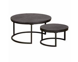 Salontafelset Viola rond - zwart | Tower Living