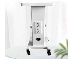 Salonwagen Met Stopcontact - Wit - 350 W Vermogen - Metaal En ABS - Voor Schoonheidssalon En Spa