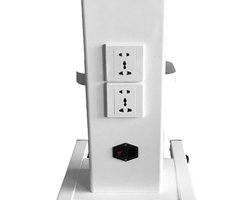 Salonwagen Met Stopcontact - Wit - Metaal En ABS - 68,5x37x15 cm - Voor Schoonheidssalon En Spa