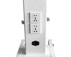 Salonwagen Met Stopcontact - Wit - Metaal En ABS - 68,5x37x15 cm - Voor Schoonheidssalon En Spa