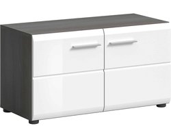 Salsa bank wit hoogglans MDF TZ rook zilver NB - 37x80x44cm