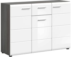 Salsa ladekast wit hoogglans MDF TZ rook zilver NB - 37x120x85cm