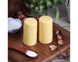 Salt & Pepper Shakers - Vintage Keramische Zout & Pepper Shaker Set - Retro Farmhouse Home Decoratieve Jar Dispenser voor Keuken GEEL (set van 2)