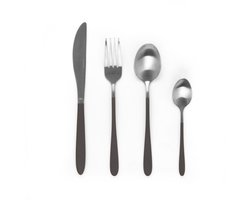 Salter 16-delige Bestekset - Zwart Zilver - Servies voor 4 Personen
