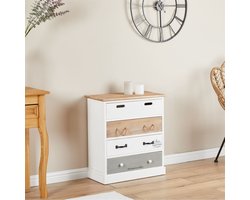 SALVA ladekast in vintage look met 4 brede laden
