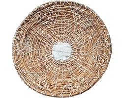 Salvia wanddecoratie (50 cm) – Een bloemrijk eerbetoon aan Balinese ambacht - Boho-Stijl - Handgemaakte wandmand