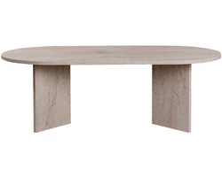 Sam - Ovale salontafel met travertijn effect 119x60cm