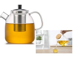 Samadoyo theepot met RVS filter, deksel incl. extra bamboedeksel