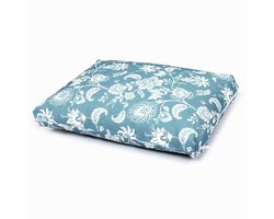 Samarali Nek kussen - Yoga hoofdkussen - Savasana Yogakussen – Biologisch katoen, GOTS-gecertificeerd, nekkussen en meditatiekussen – Blauw, 40x30x4.5 cm